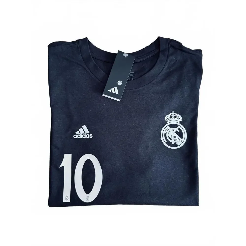 Large Adidas Real Madrid Black Cotton T-shirt Mbappe #10 - Picture 2 of 5